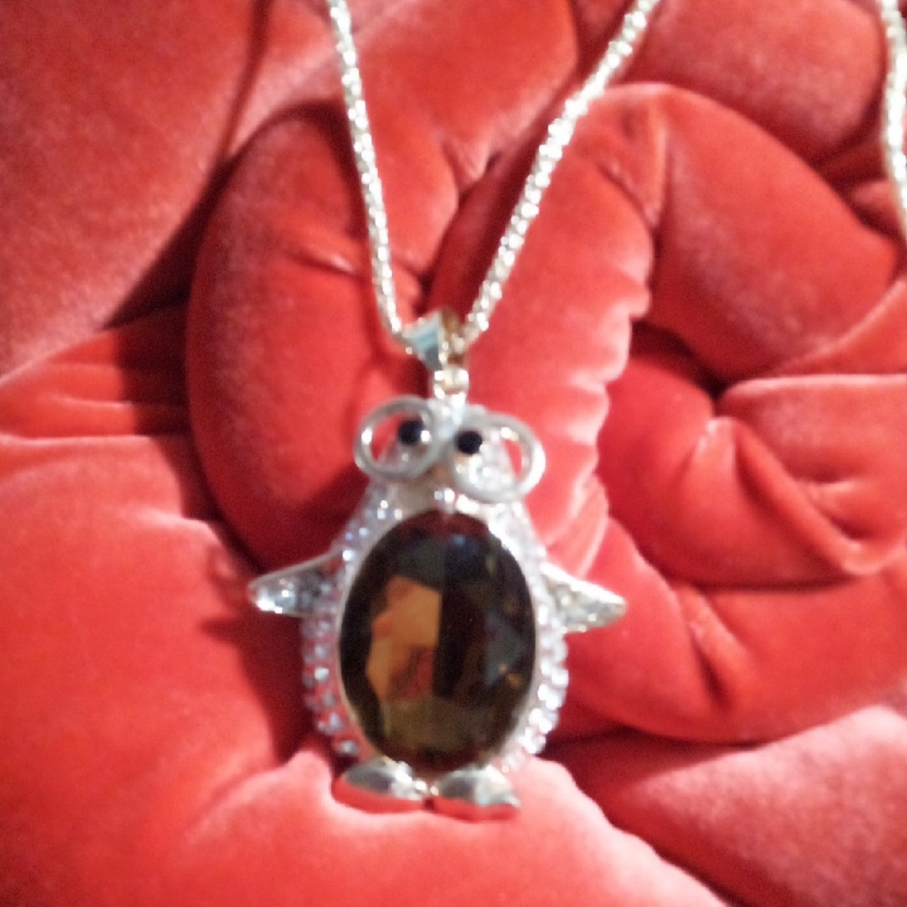 Silver Penguin Pendant Necklace